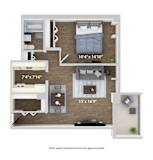 floor plan of a one bedroom apartment at babcock tower