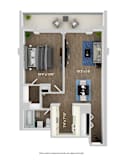 a floor plan of a bedroom with a wood floor