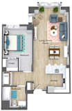 2 Bedroom floor plan- Munroe Place in Quincy, MA