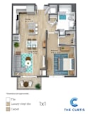 One bedroom one bathroom floor plan