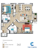 Two bedroom two bathroom floor plan