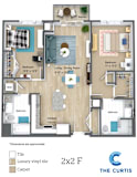 Two bedroom two bathroom floor plan