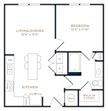 a floor plan of a bedroom apartment at 55 Fifty at Northwest Crossing, Houston, TX