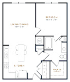 a floor plan of a bedroom apartment at 55 Fifty at Northwest Crossing, Houston, 77092