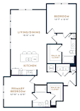 a floor plan of a two story house with a garage and an open concept kitchen and living at 55 Fifty at Northwest Crossing, Texas