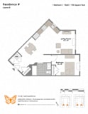 Layout D 1 Bed 1 Bath Floor Plan at The Monarch, East Rutherford, NJ, 07073