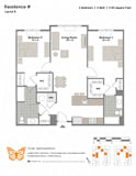 Layout R 2 Bed 2 Bath Floor Plan at The Monarch, East Rutherford, New Jersey