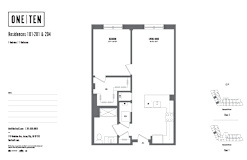 1 bed 1 bath floor plan at One Ten Apartments, Jersey City , NJ, 07310
