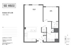 1 bed 1 bath floor plan N at 100 House Apartments, Jersey City , New Jersey