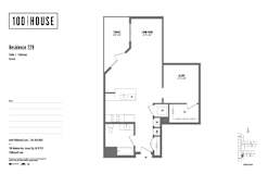 Studio 1 bath floor plan B at 100 House Apartments, Jersey City , NJ