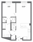 1 bedroom 1 bathroom Floor plan H at The Enclave, New Jersey