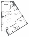 2 bed 2 bath floor plan C at The Enclave, Jersey City