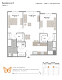 Layout U Floor Plan at The Monarch, East Rutherford, New Jersey