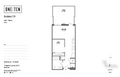 Studio 1 bath floor plan X at One Ten Apartments, Jersey City , NJ