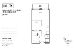 Studio 1 bathroom floor plan H at One Ten Apartments, Jersey City , NJ, 07310