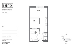 Studio 1 bathroom floor plan J at One Ten Apartments, Jersey City