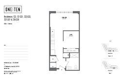 Studio 1 bathroom floor plan C at One Ten Apartments, Jersey City , NJ