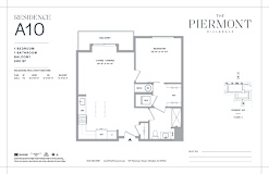 1 bedroom 1 bath floorplan with balcony at The Piermont Apartments, New Jersey