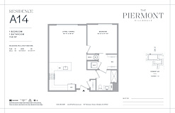 1 bed 1 bathroom floorplan at The Piermont Apartments, New Jersey, 07642