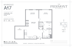One bedroom one bath floorplan with den at The Piermont Apartments, Hillsdale