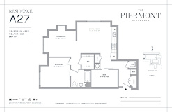 One bedroom one bathroom floorplan with den at The Piermont Apartments, New Jersey, 07642