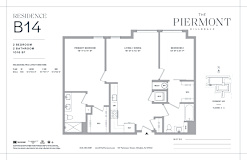 2 bedroom 2 bathroom floorplan at The Piermont Apartments, Hillsdale