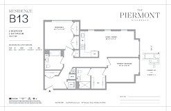 2 bedroom two bathroom floorplan with walk-in closet at The Piermont Apartments, New Jersey