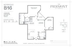 2 bed 2 bath floorplan with balcony and walk-in closet at The Piermont Apartments, Hillsdale, New Jersey