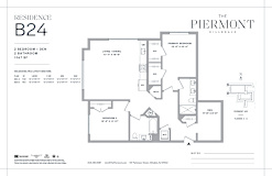 2 bed 2 bathroom floorplan with den at The Piermont Apartments, New Jersey