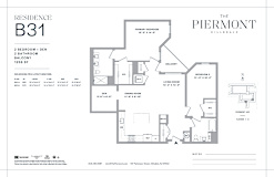 Two bed two bath floorplan with den at The Piermont Apartments, Hillsdale, NJ 07642