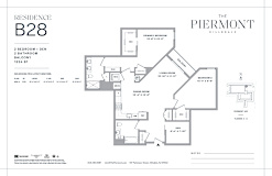 Two bed two bath floorplan with den and balcony at The Piermont Apartments, Hillsdale, 07642