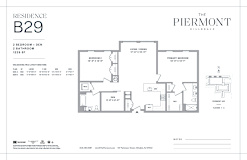 Two bedroom two bathroom floorplan with den at The Piermont Apartments, Hillsdale, New Jersey