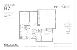 Two bed two bathroom floorplan with den at The Piermont Apartments, New Jersey, 07642