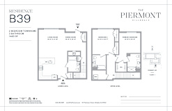 Two bedroom 3 bathroom floorplan at The Piermont Apartments, Hillsdale