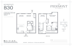 2 bed 3 bath townhome floorplan at The Piermont Apartments, New Jersey