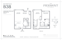 2 bedroom 3 bath floorplan with walk-in closet at The Piermont Apartments, New Jersey, 07642