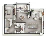 1 bed 1 bathroom Montreal Floor Plan at Century Belmont Station, Louisville, 40243