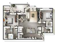 2 bed 2 bathroom Vancouver Floor Plan at Century Belmont Station, Kentucky