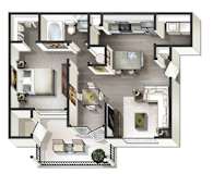 Athens Floor Plan at Century Belmont Station, Louisville, KY