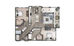 2 bedroom 2 bathroom Floor plan D at Century University City, Charlotte, North Carolina