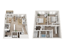 2 Bed 1.5 Bath Floorplan A at Dunwoody Glen, Atlanta