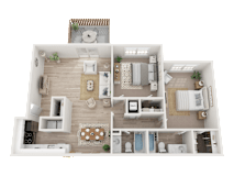 2 Bed 2 Bath Floorplan A at Dunwoody Glen, Georgia
