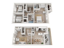 2.5 Bed 2 Bath Floorplan at Dunwoody Glen, Atlanta