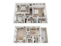 2.5 Bed 2 Bath Floorplan A at Dunwoody Glen, Georgia