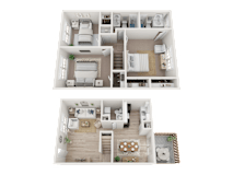 2.5 Bed 2 Bath Floorplan B at Dunwoody Glen, Georgia ,30360