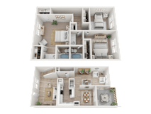 2.5 Bed 2.5 Bath Floorplan at Dunwoody Glen, Atlanta, GA 30360