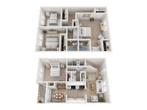 3.5 Bed 2.5 Bath Floorplan at Dunwoody Glen, Atlanta, GA