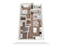 A1 Floor Plan at The One at Spartanburg, Spartanburg, SC, 29303