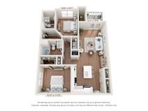 B1 Floor Plan at The One at Spartanburg, Spartanburg, SC