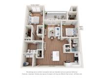 B2 Floor Plan at The One at Spartanburg, Spartanburg, 29303